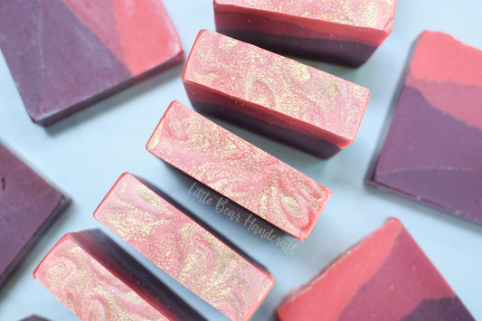 Scarlet Maroon Layered Soap