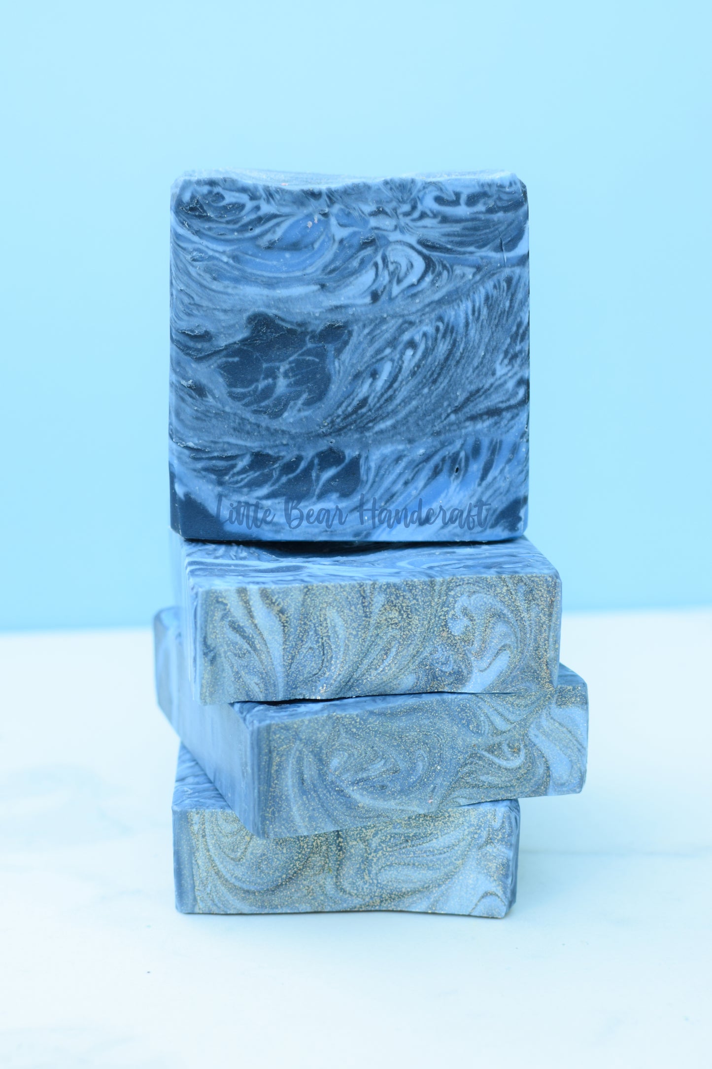 Midnight Blue Storms Swirled Soap