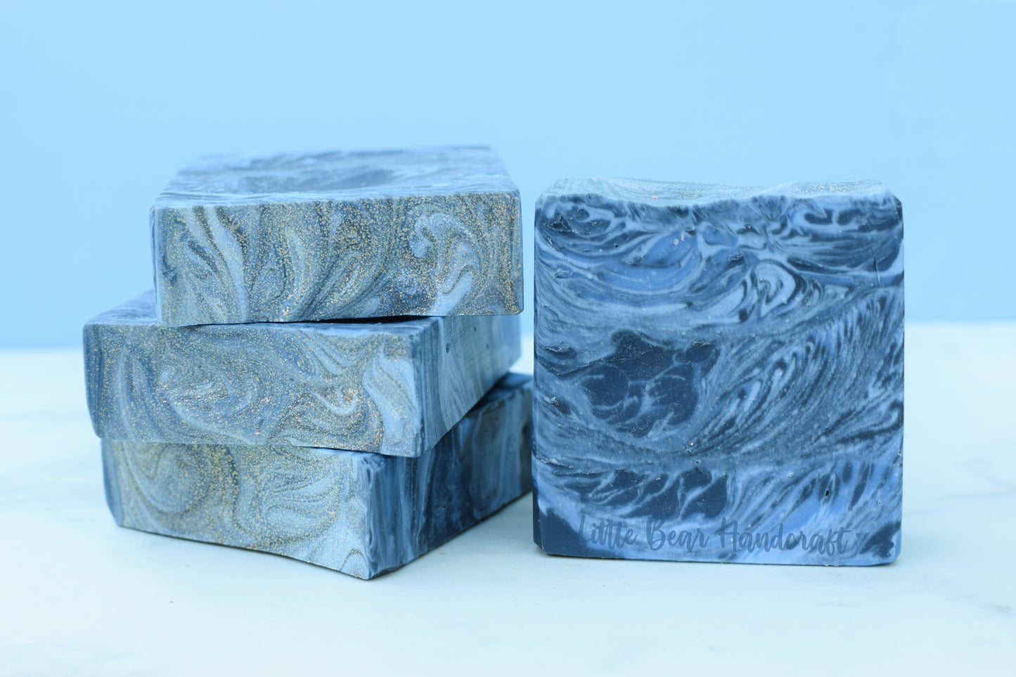 Midnight Blue Storms Swirled Soap