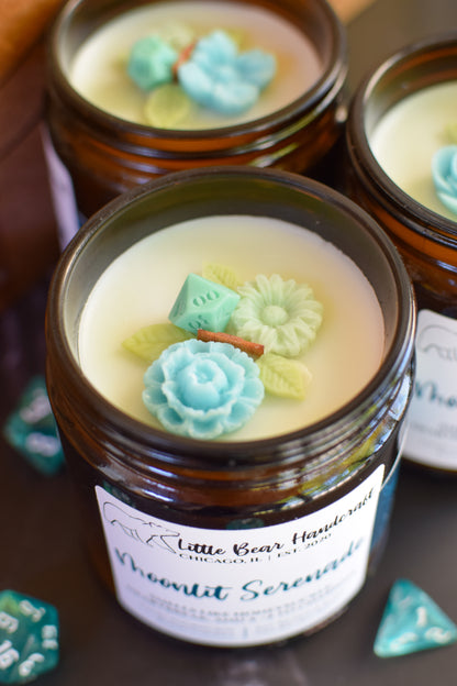 Moonlit Serenade Decorated TTRPG Wood Wick Candle