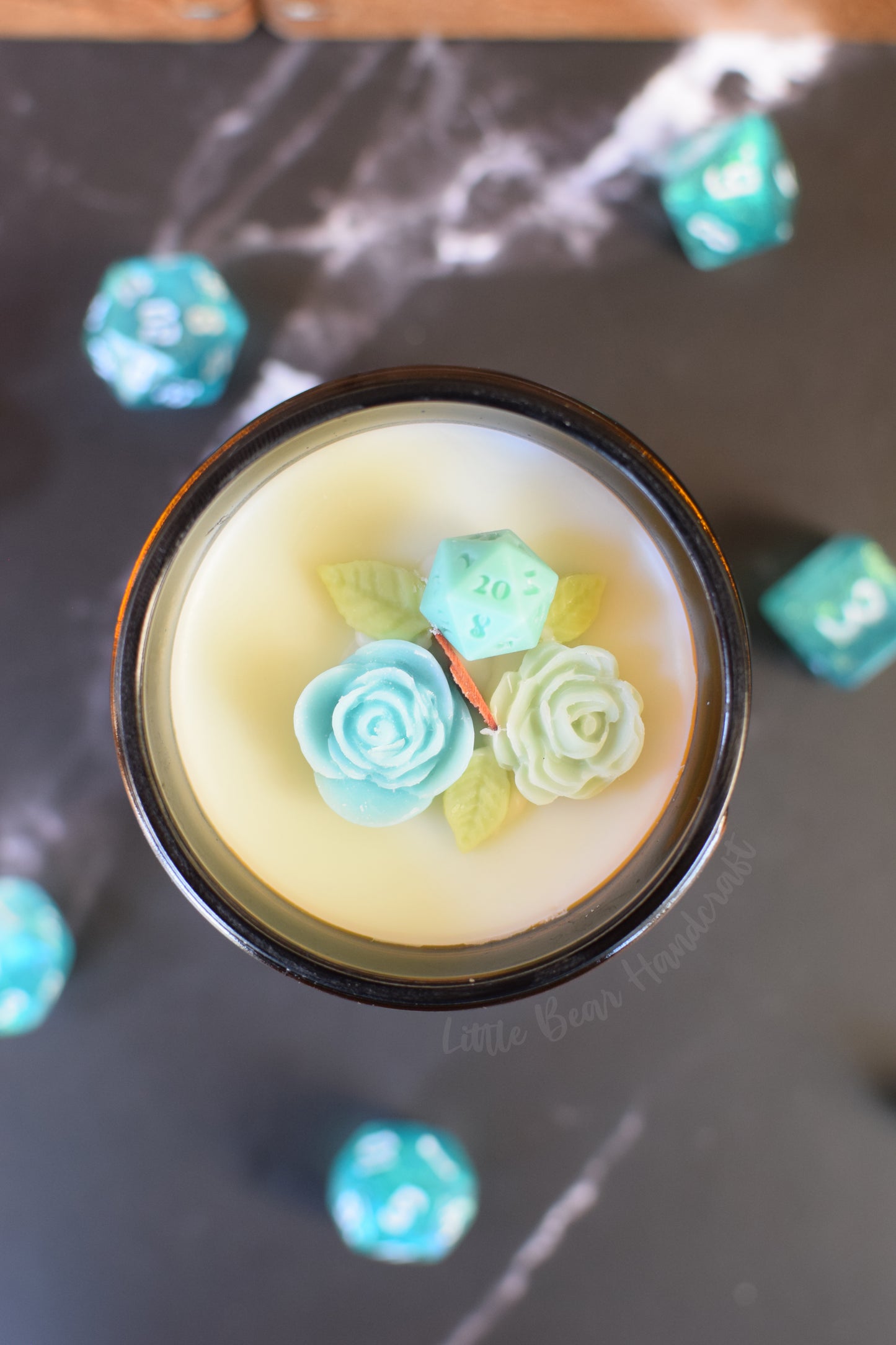 Moonlit Serenade Decorated TTRPG Wood Wick Candle