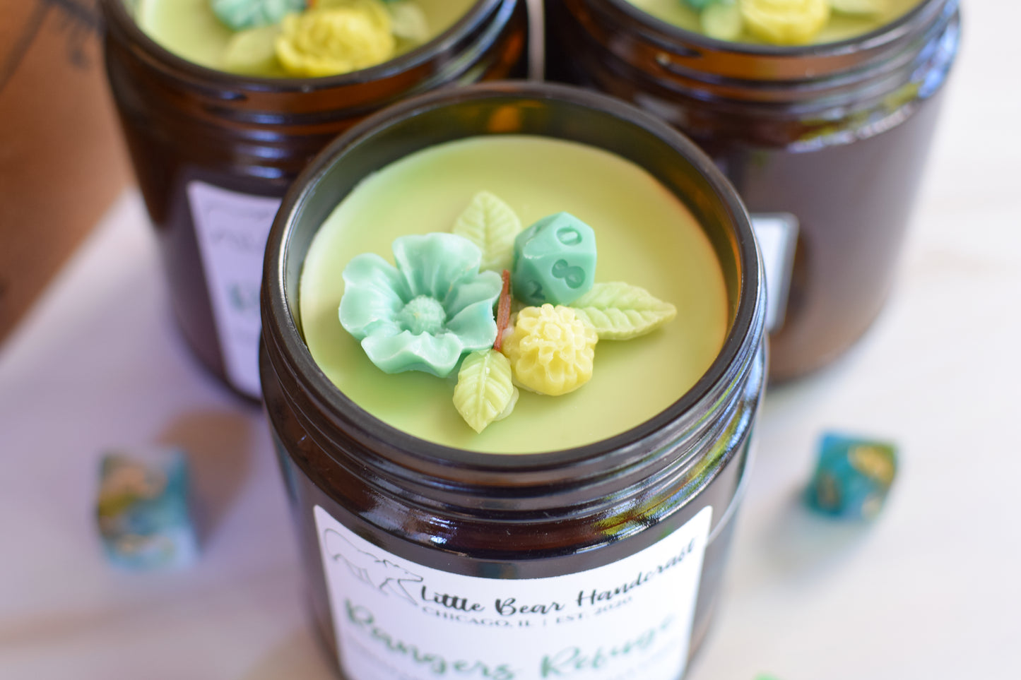 Ranger's Refuge Decorated TTRPG Wood Wick Candle