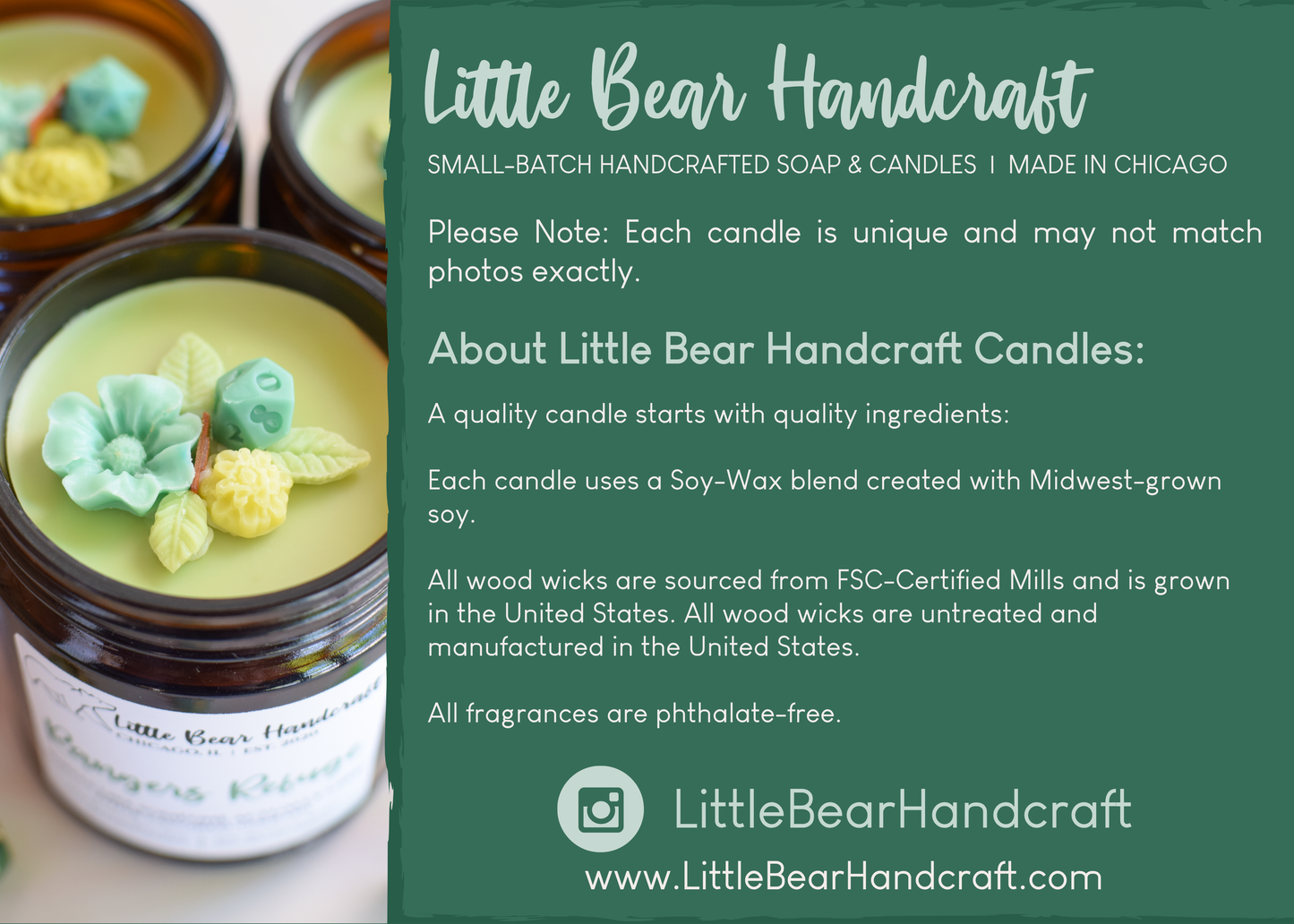 Ranger's Refuge Decorated TTRPG Wood Wick Candle