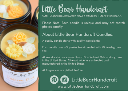 Saffron & Oud Decorated Wood Wick Candle