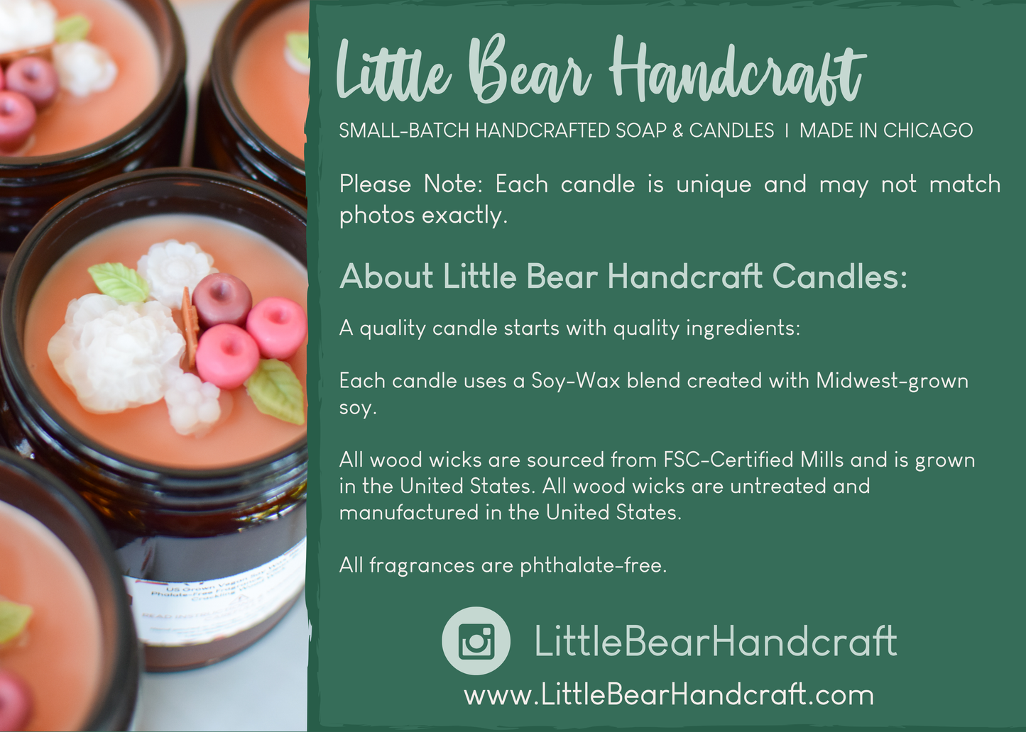 Spiced Cranberries Decorated Candle with Wood Wick