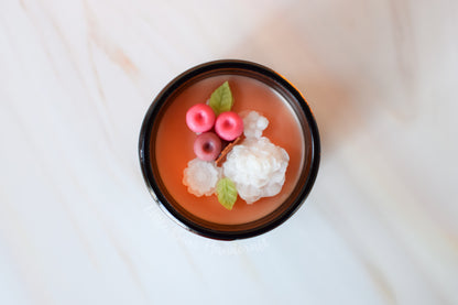 Spiced Cranberries Decorated Candle with Wood Wick