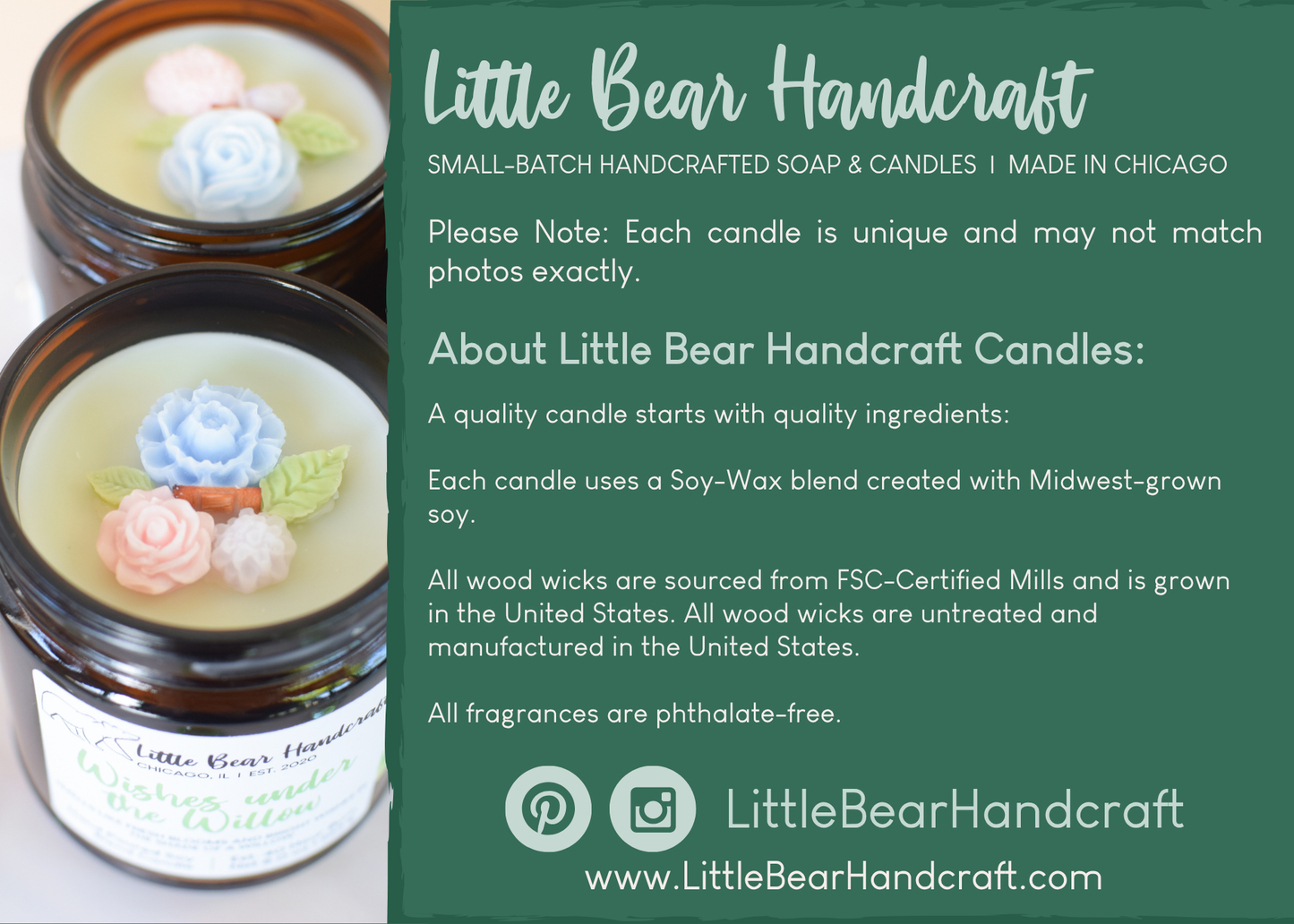 Wishes Under the Willow Decorated Wood Wick Candle