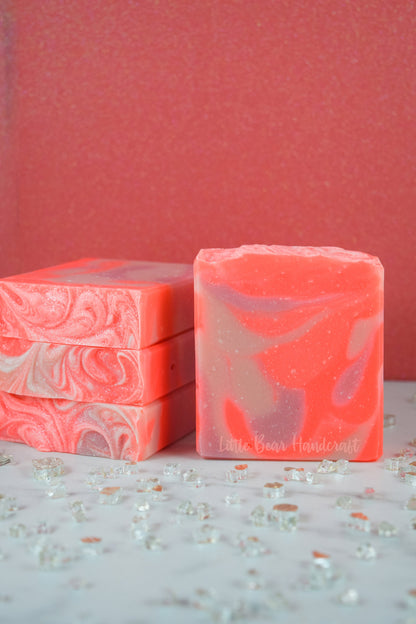 Electrifying Grapefruit Pink Swirl Soap
