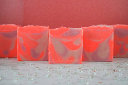 Electrifying Grapefruit Pink Swirl Soap