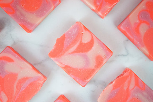 Electrifying Grapefruit Pink Swirl Soap