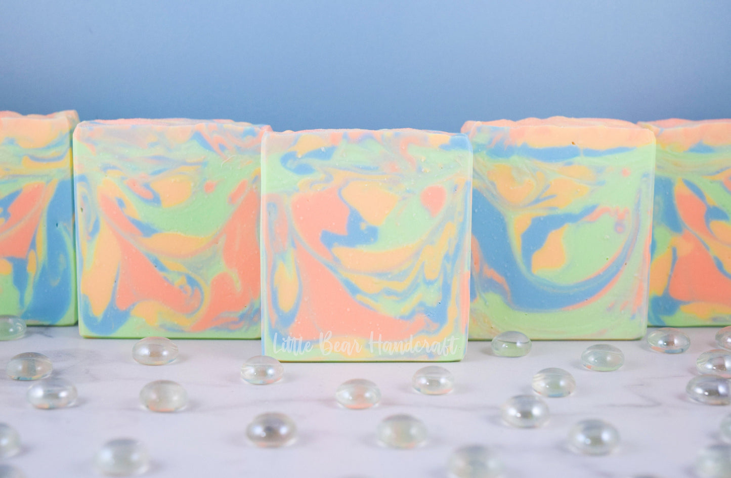 Flirty & Fruity Pastel Neon Swirl Soap