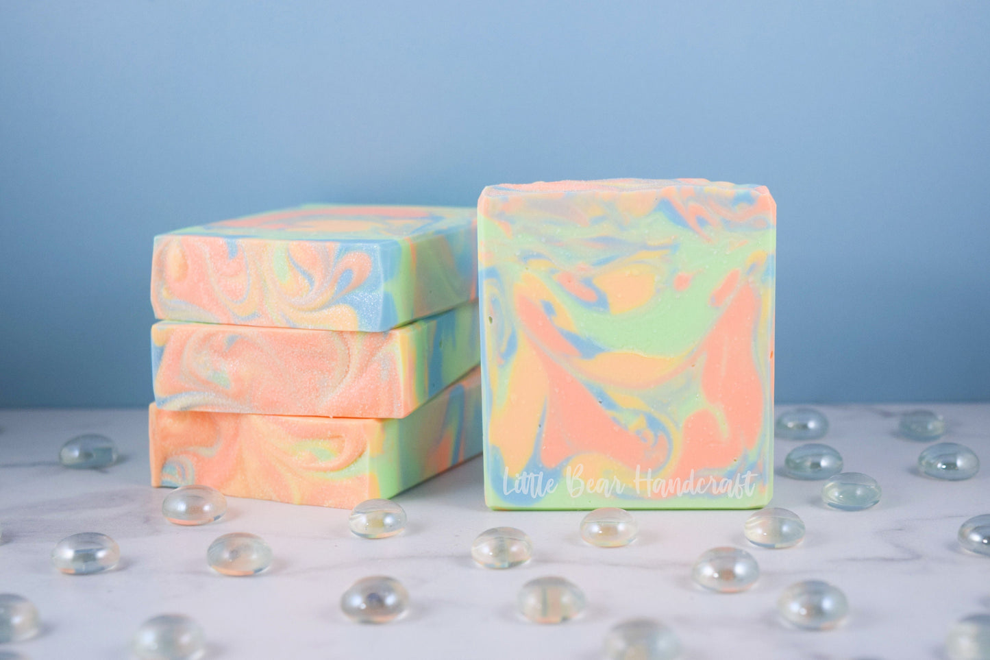 Flirty & Fruity Pastel Neon Swirl Soap