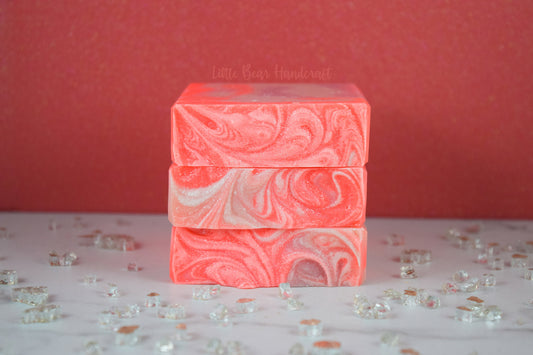 Electrifying Grapefruit Pink Swirl Soap