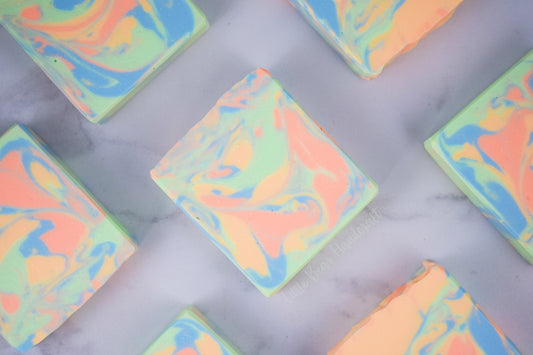 Flirty & Fruity Pastel Neon Swirl Soap